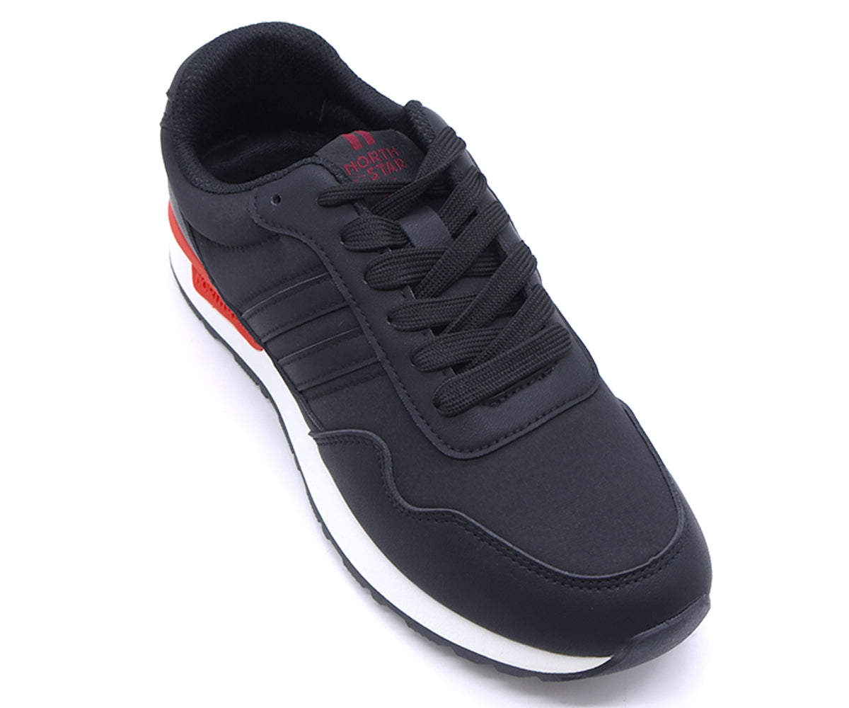black striped sneakers