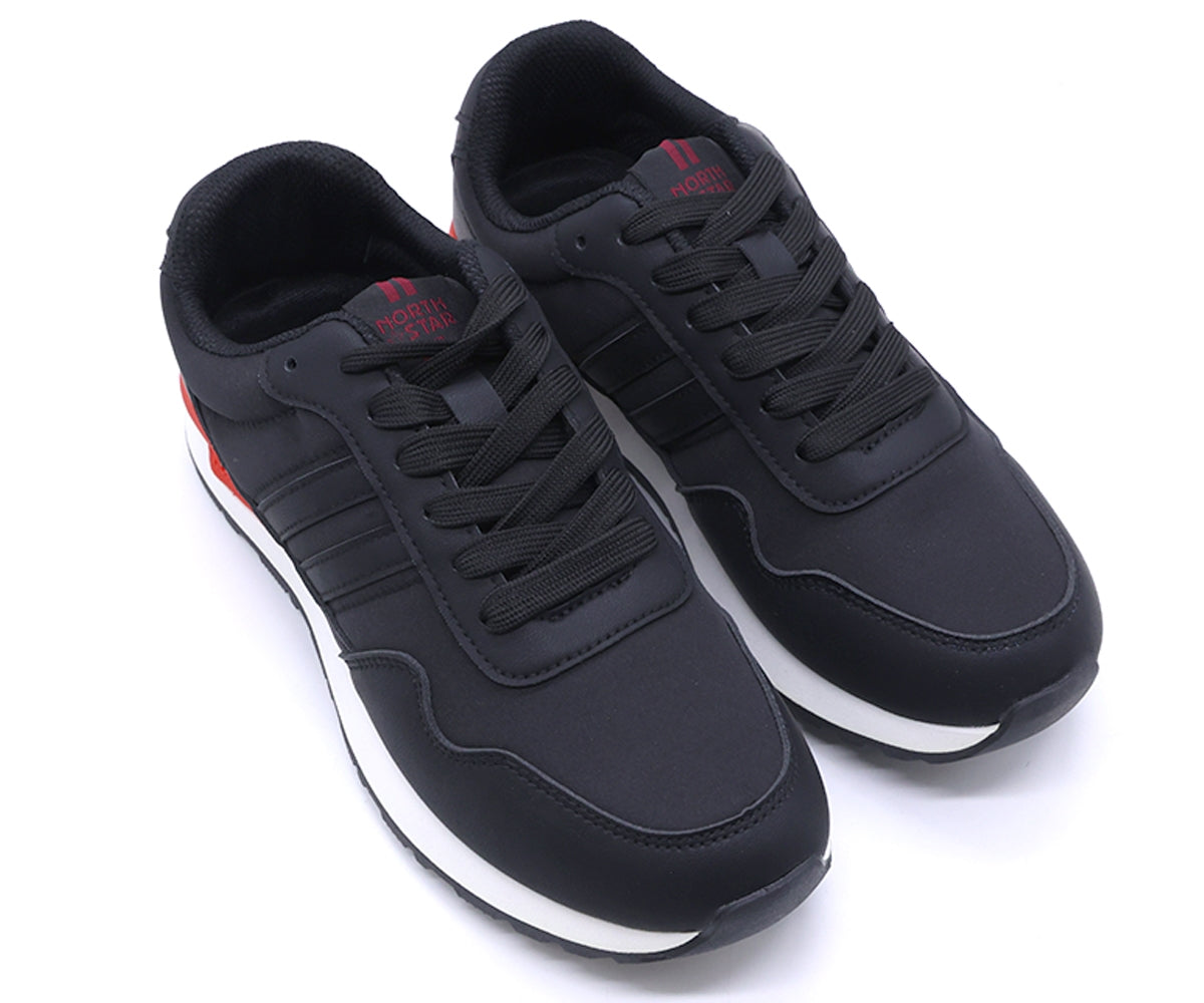 black striped sneakers