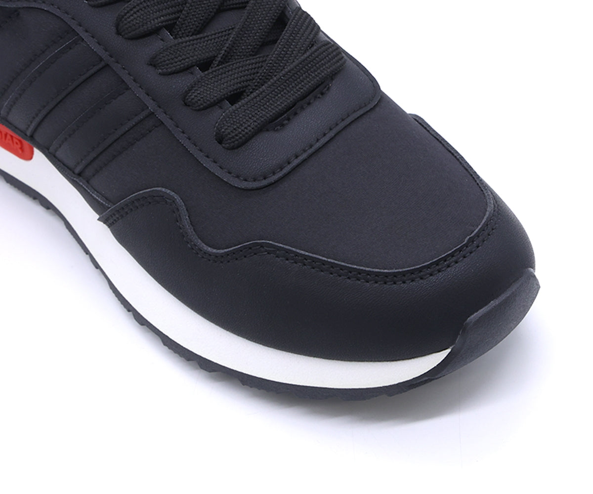 black striped sneakers