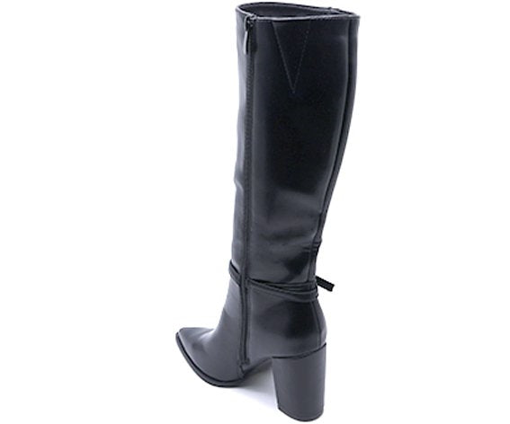 br black pointed calf boots