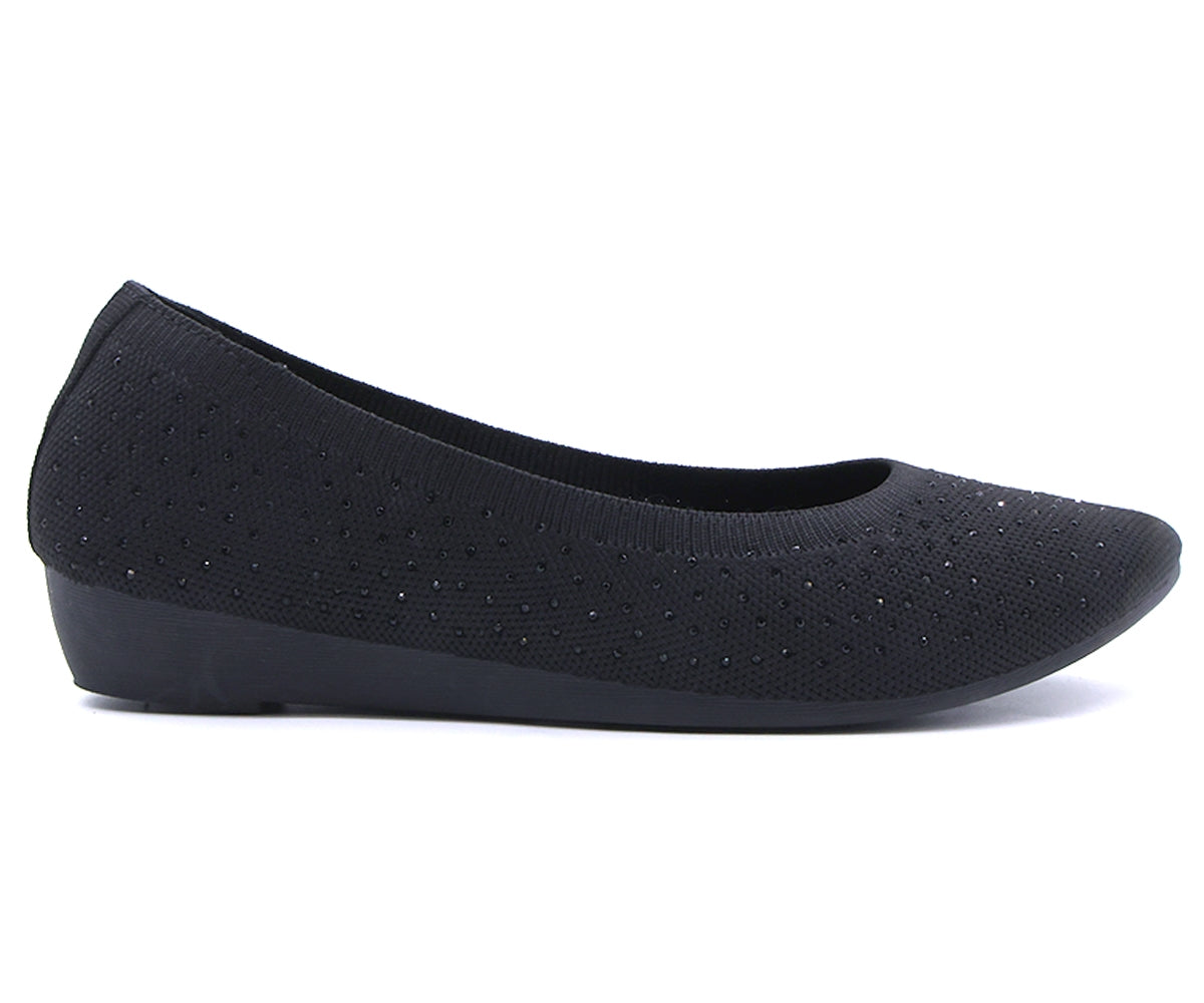 black flexifit embellished ballerinas