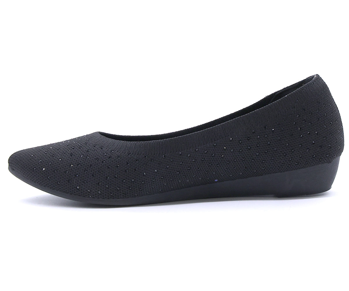 black flexifit embellished ballerinas