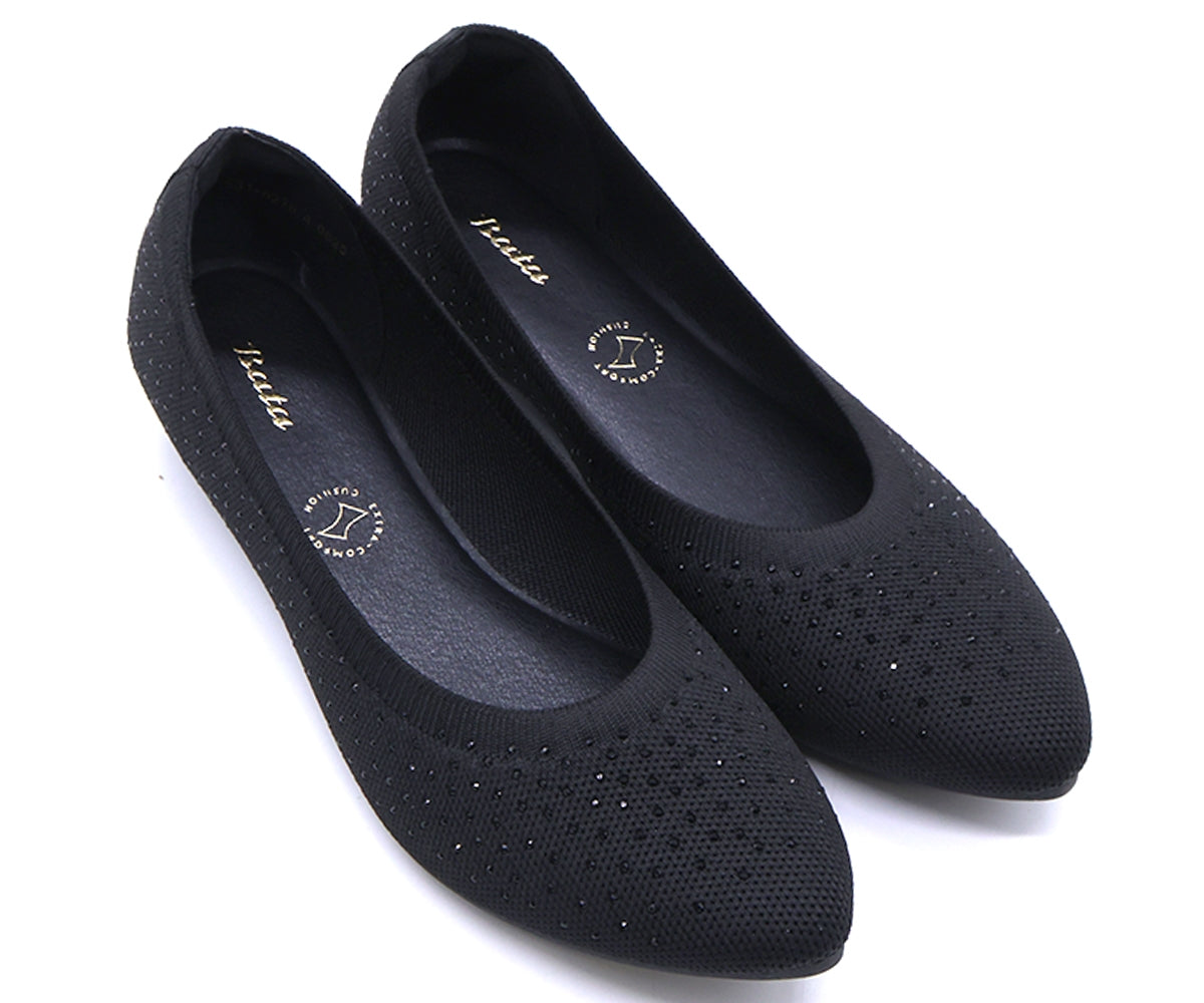 black flexifit embellished ballerinas