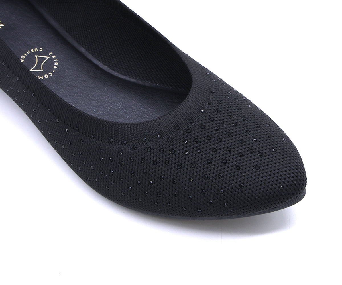 black flexifit embellished ballerinas