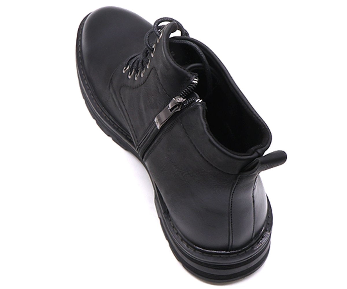 black lace-up boot