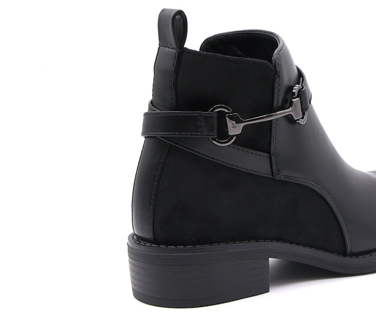 black horsebit ankle boots