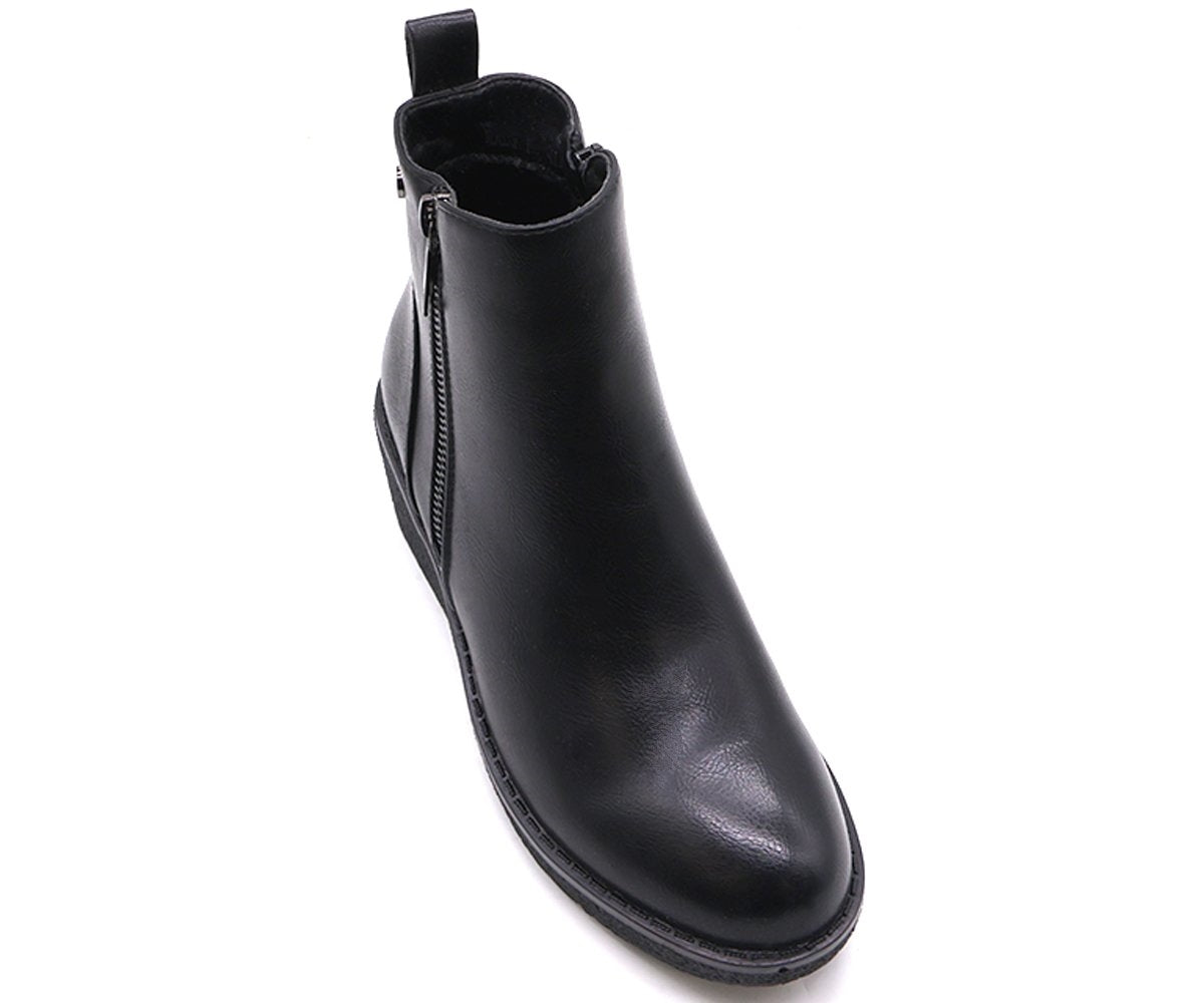 black comfort wedge boots