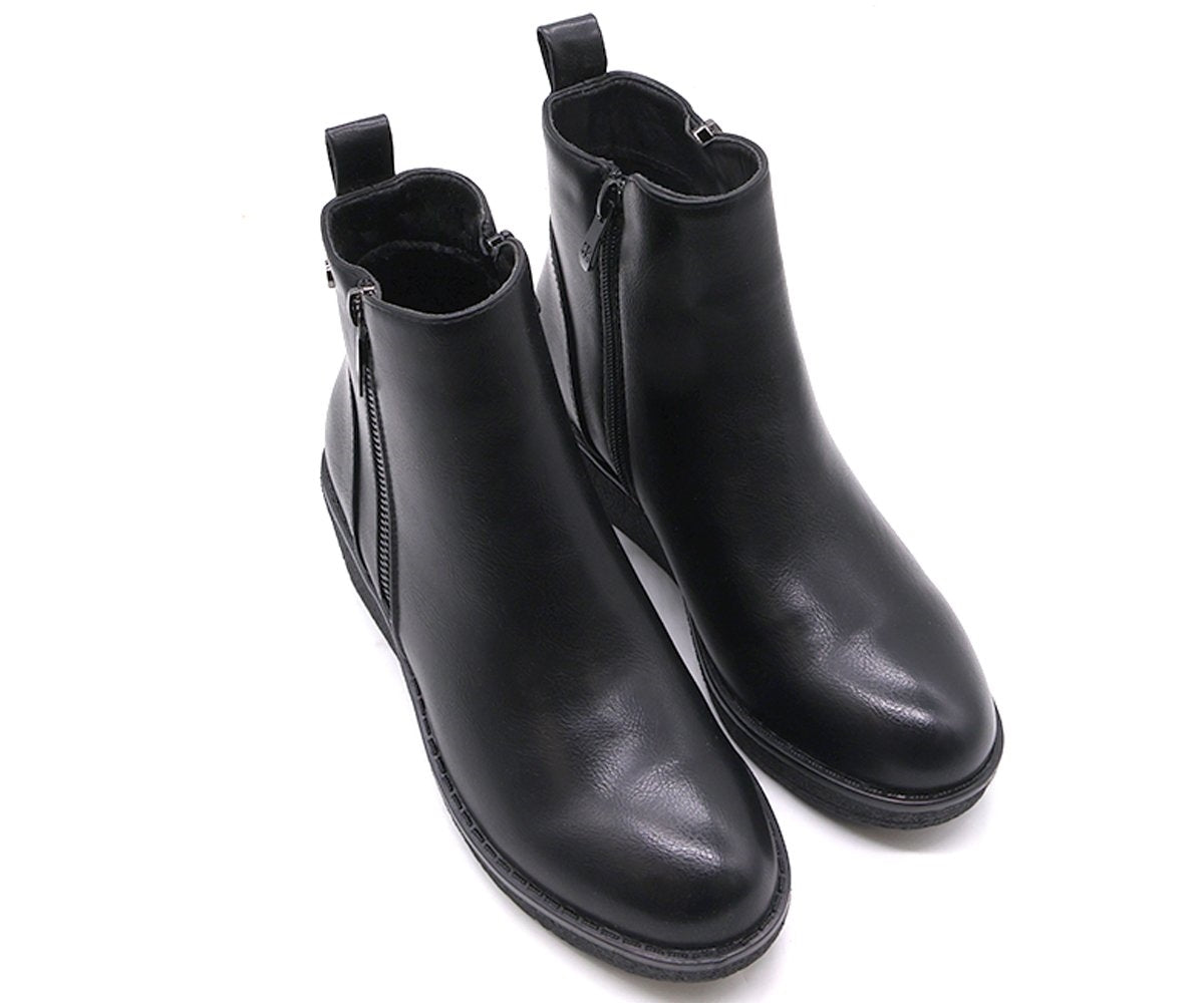 black comfort wedge boots