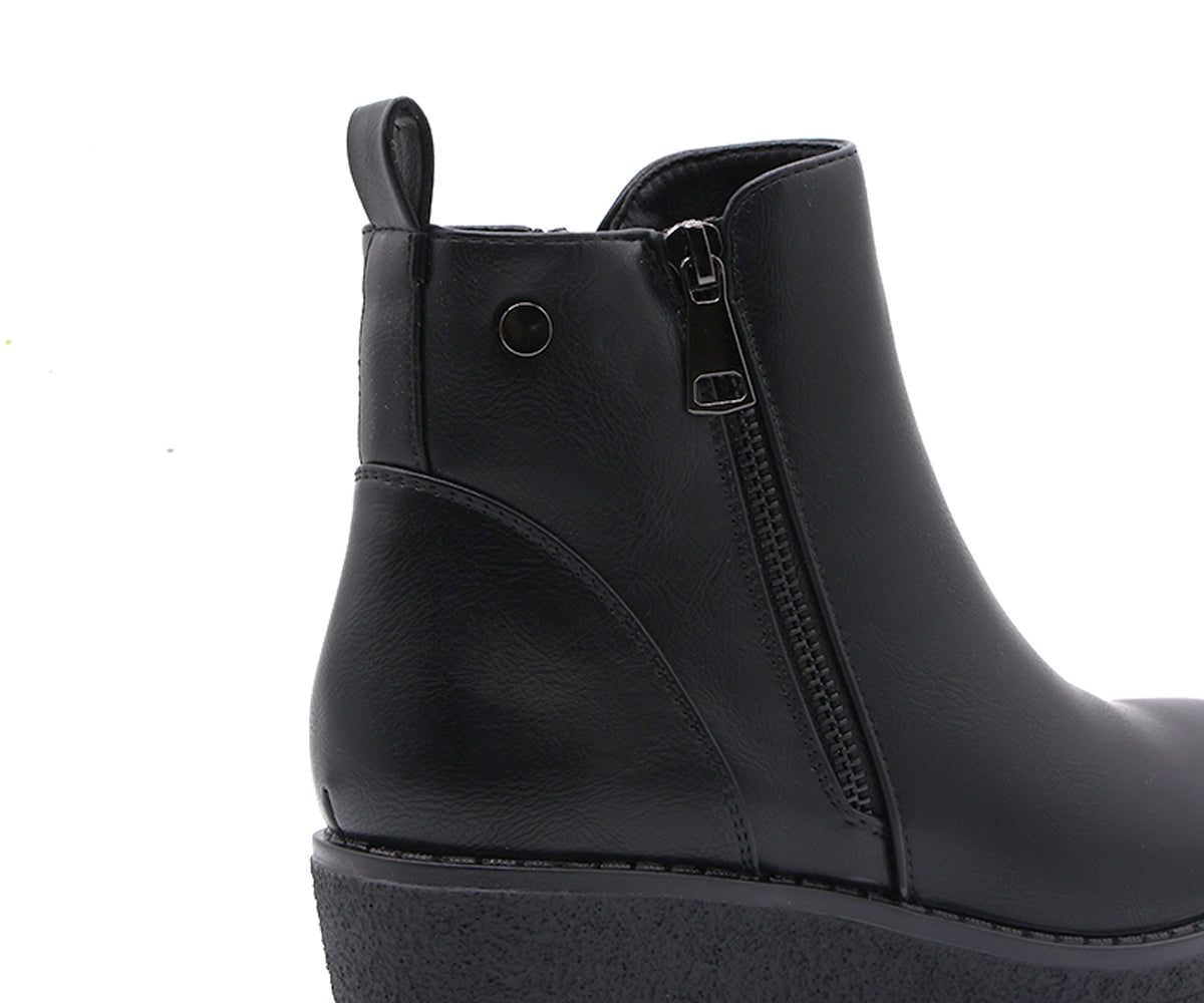 black comfort wedge boots