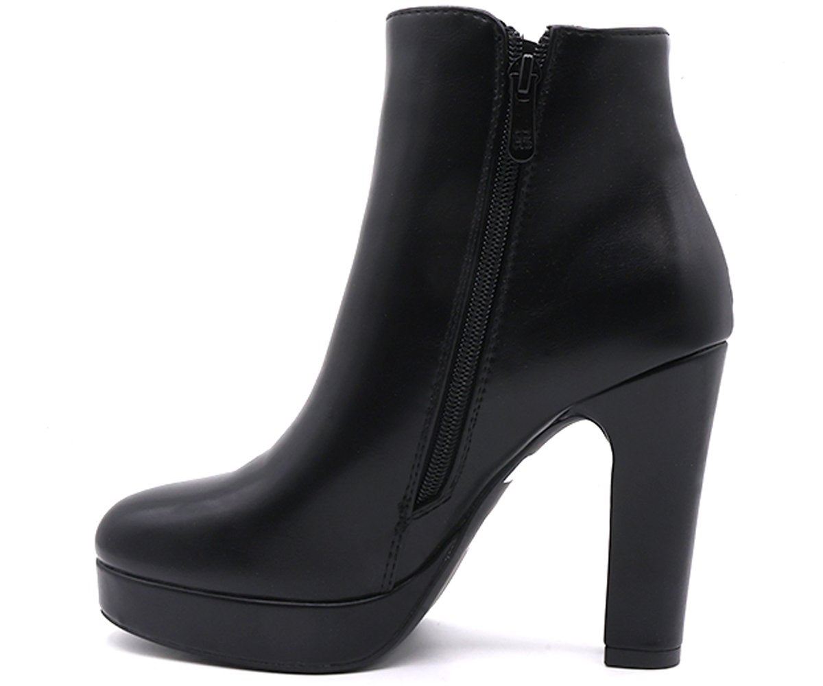 black platform ankle boots