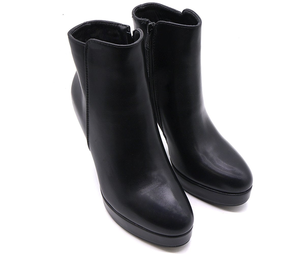 black platform ankle boots