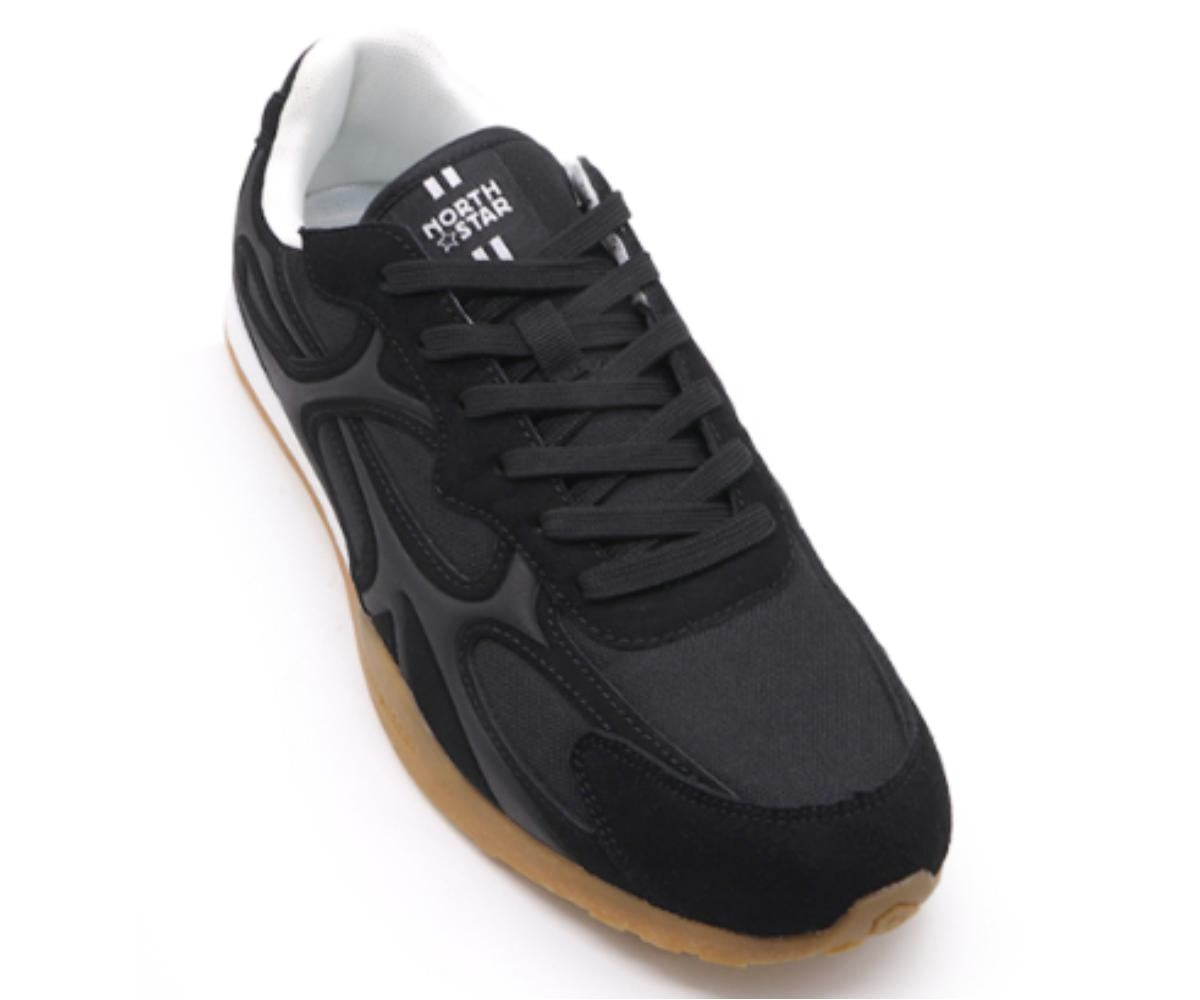 black panelled gum sneakers