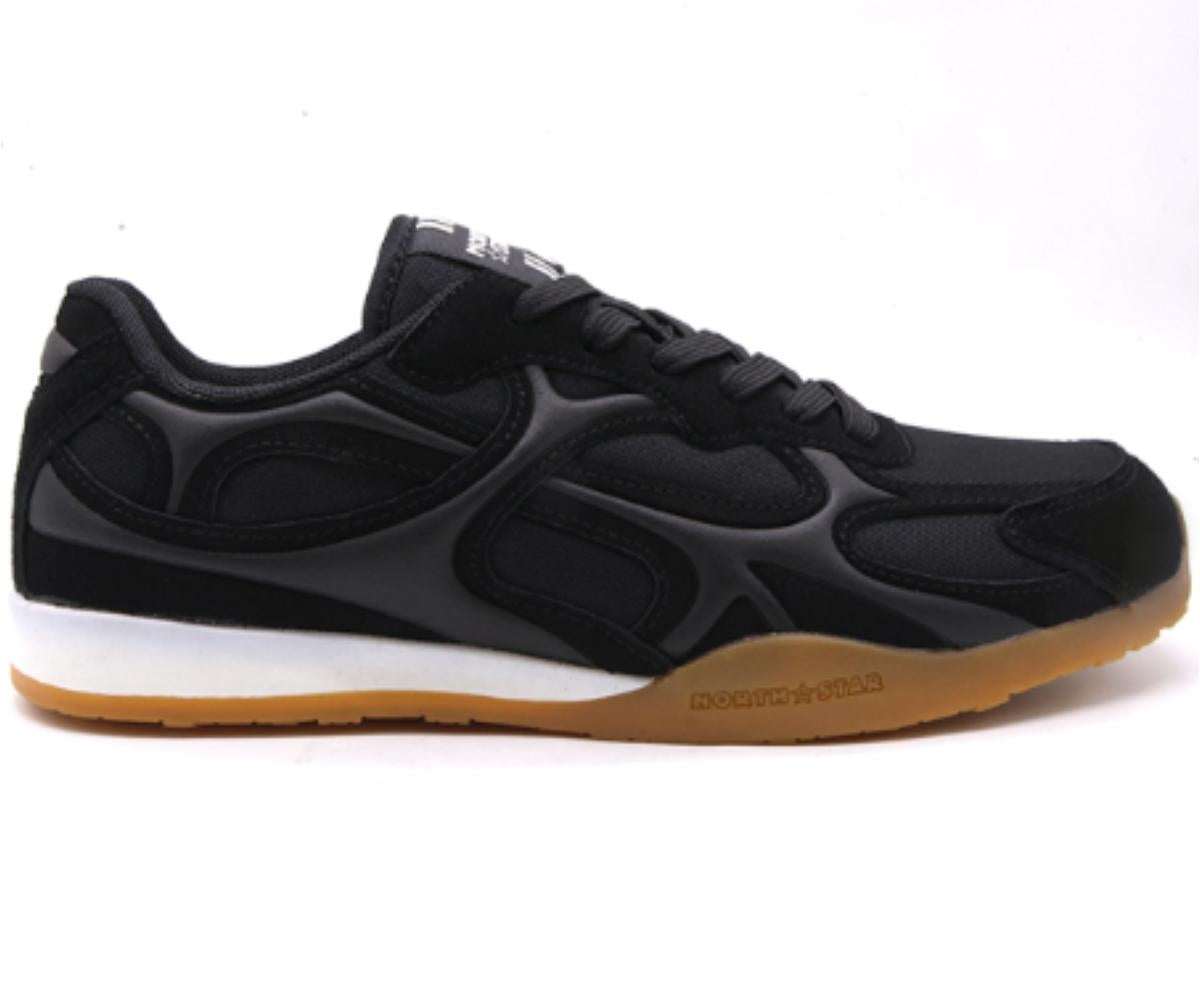 black panelled gum sneakers