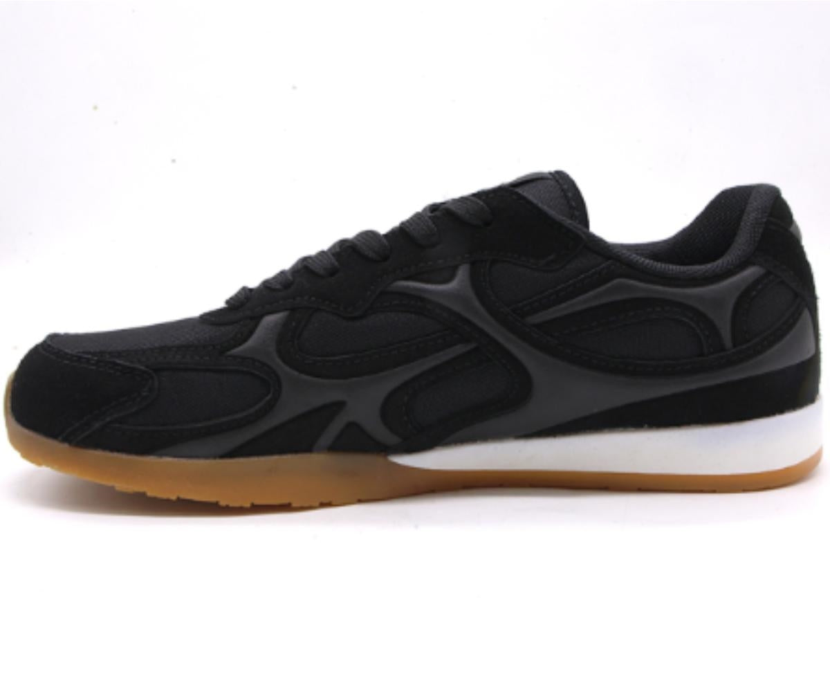 black panelled gum sneakers