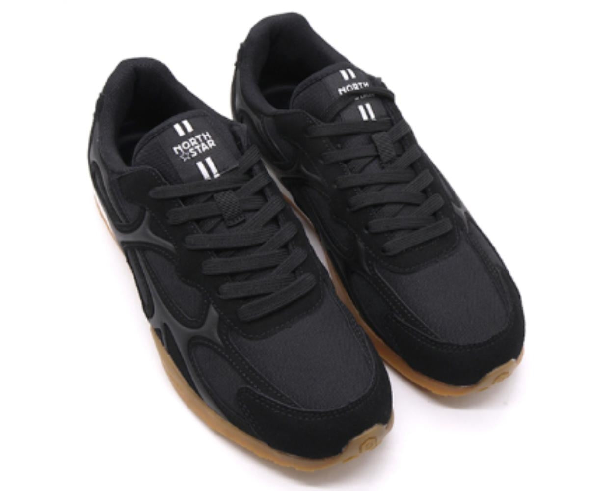 black panelled gum sneakers