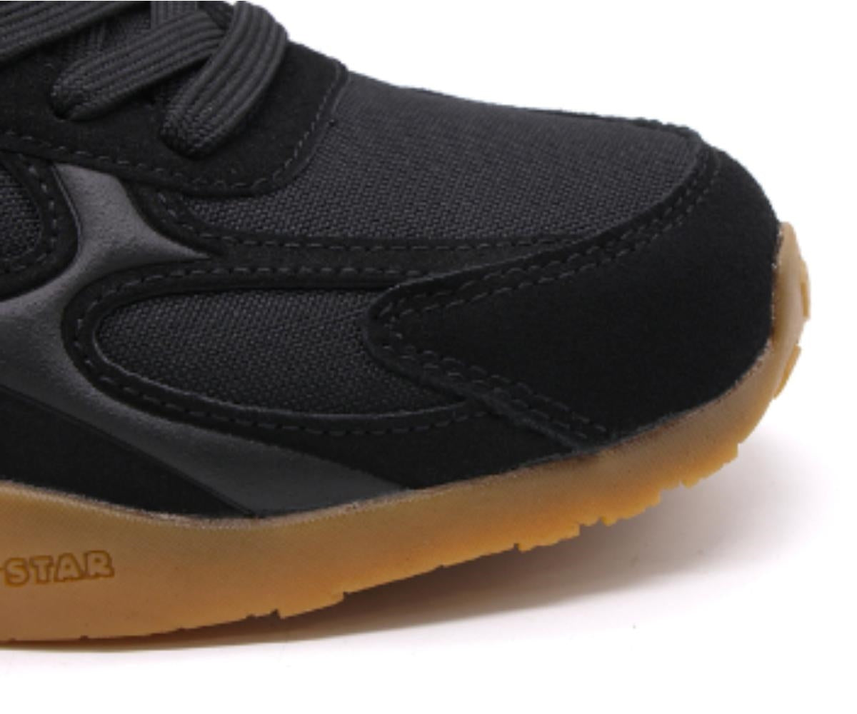 black panelled gum sneakers