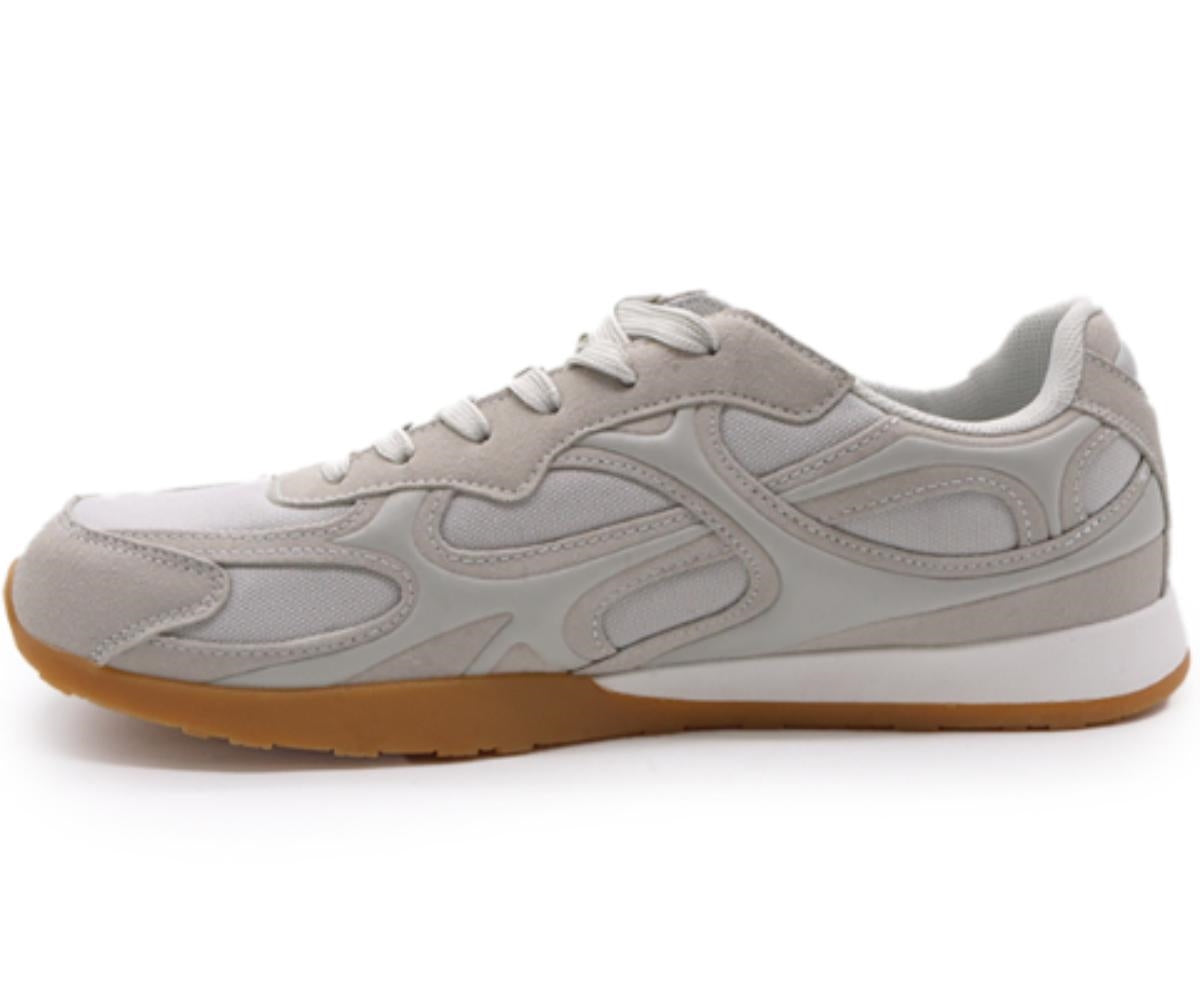 grey panelled gum sneakers