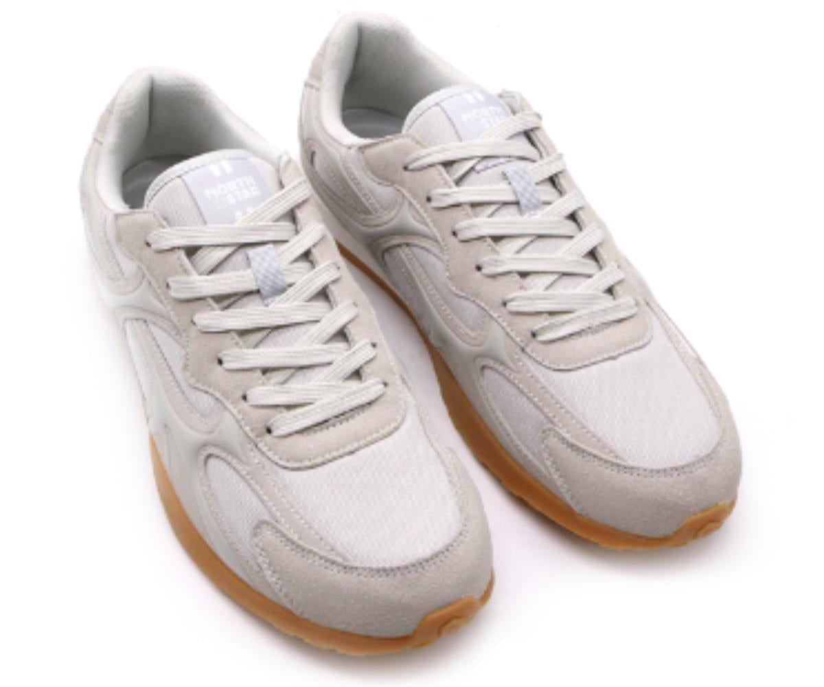 grey panelled gum sneakers