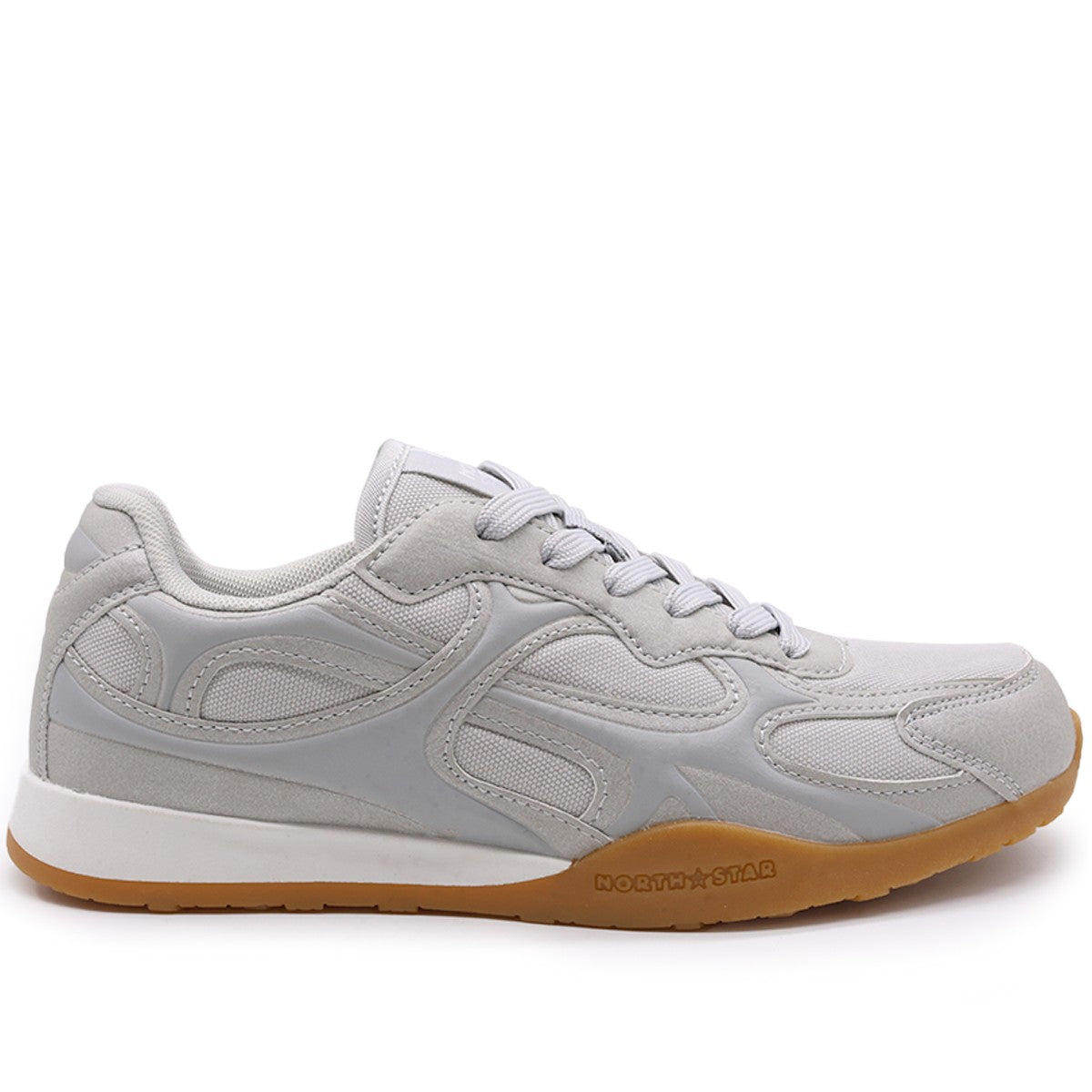 Grey Panelled Gum Sneakers