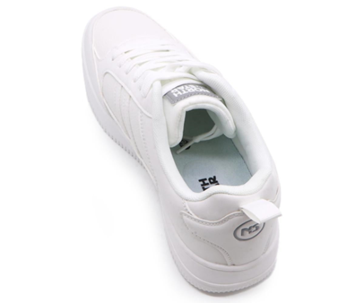 all white low-top sneakers