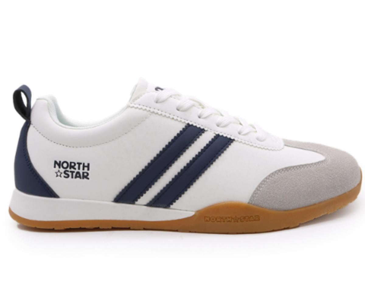 white striped gum sneakers