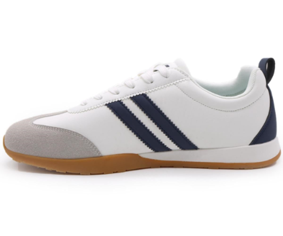white striped gum sneakers