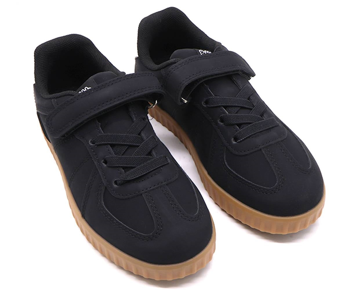 black nubuck gum sneakers