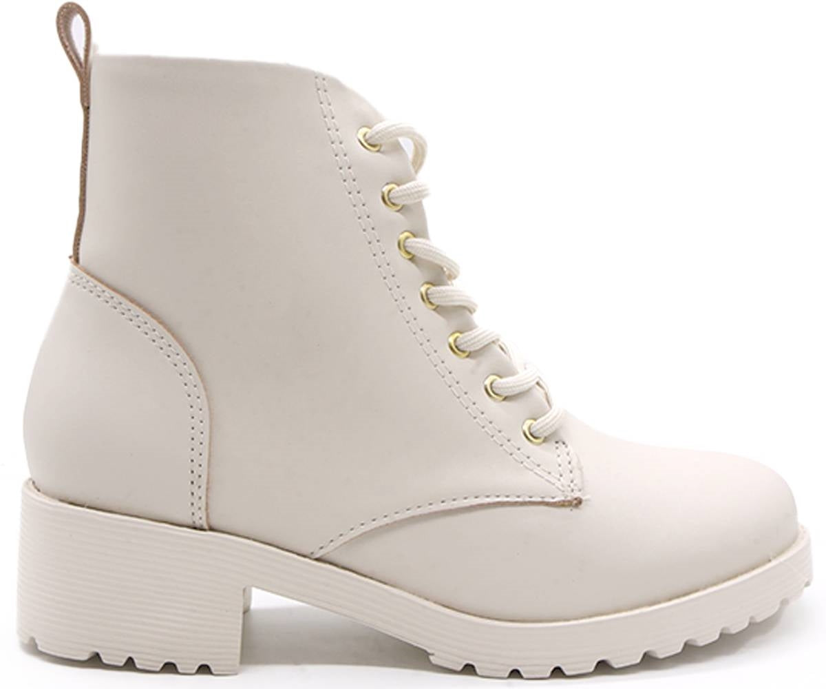 br cream lace-up boot