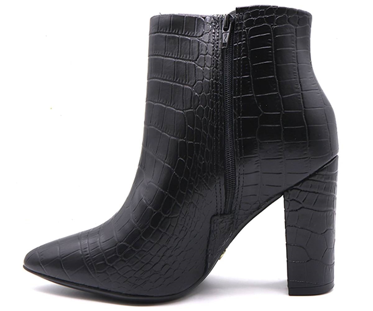 br high black croc ankle boots