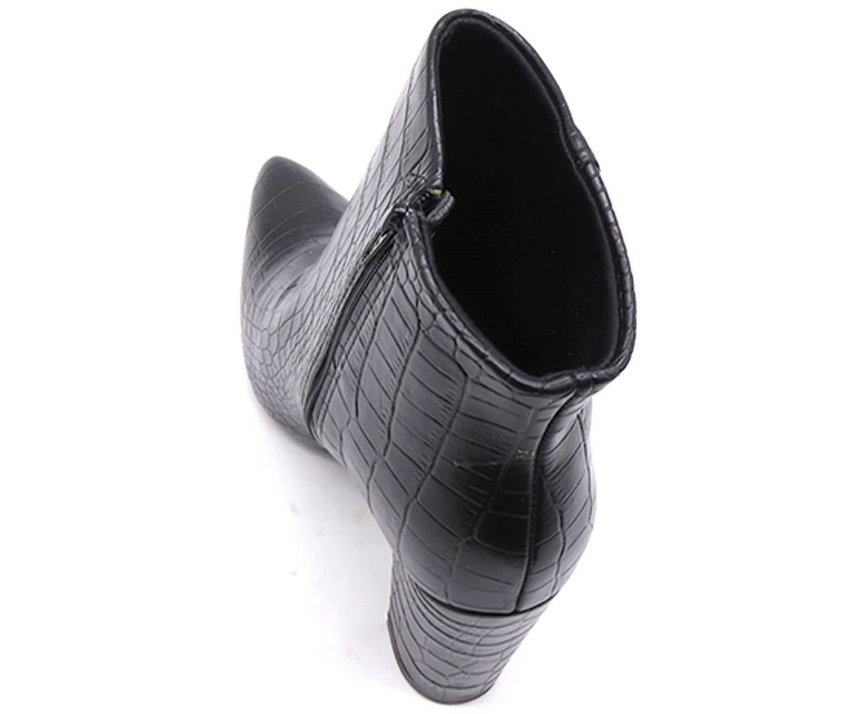 br high black croc ankle boots