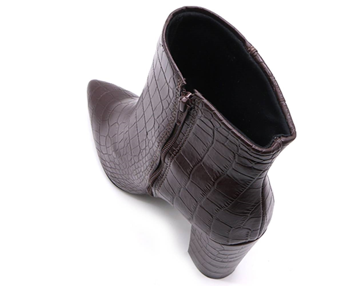 br high brown croc ankle boots