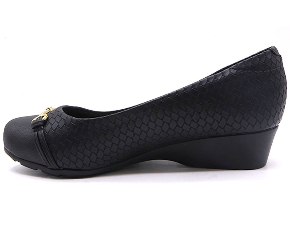 br black woven bit wedge
