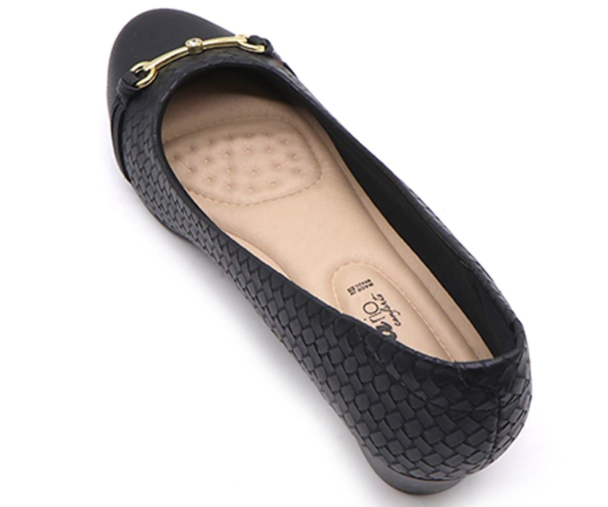 br black woven bit wedge