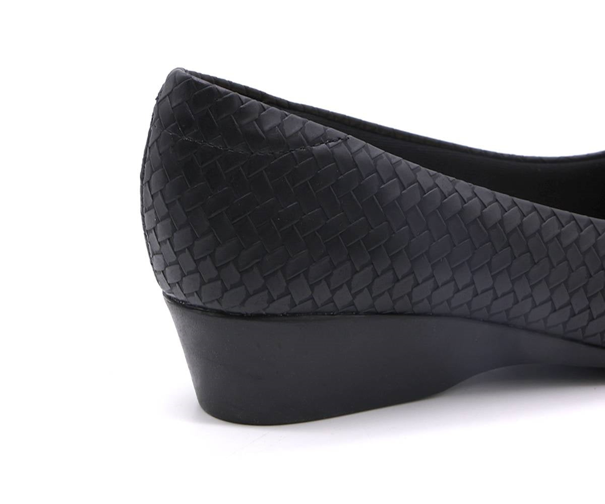 br black woven bit wedge