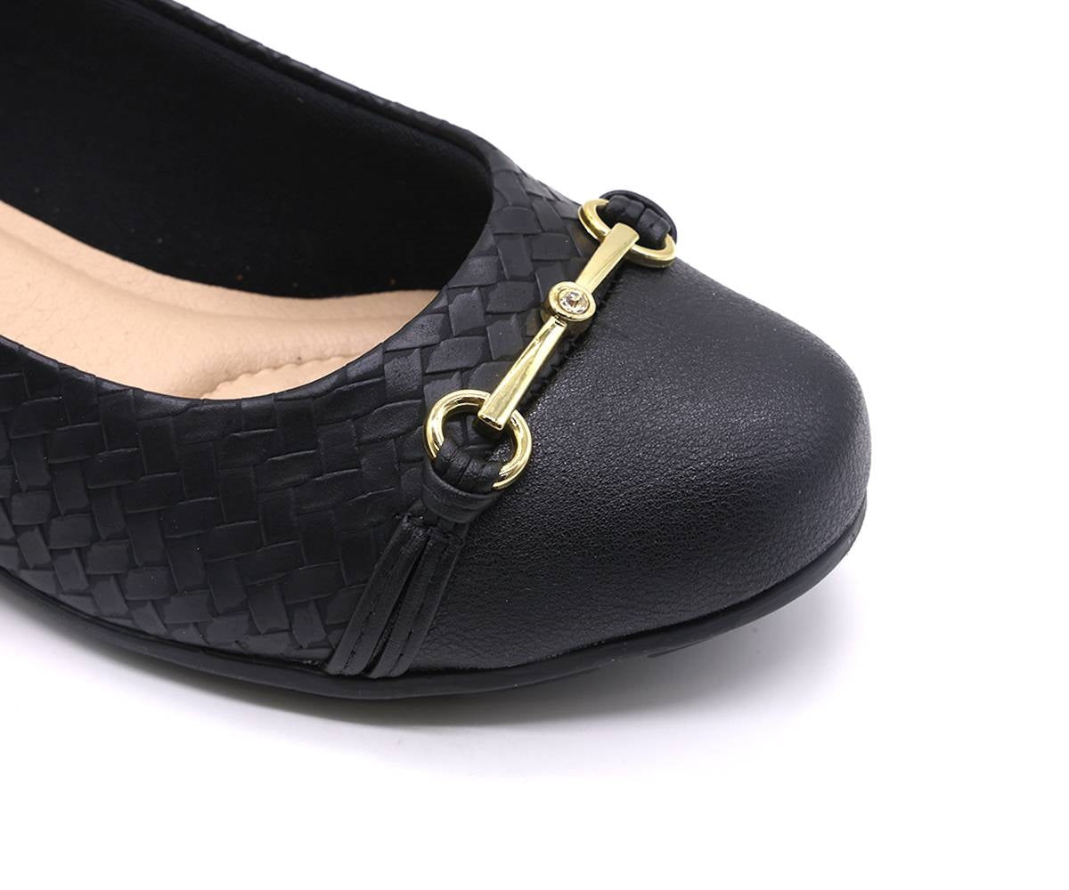 br black woven bit wedge