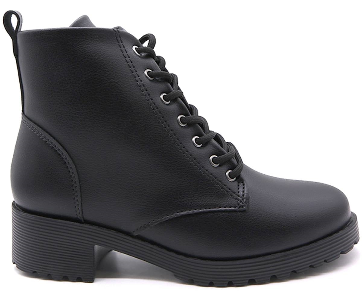 br black lace-up boot
