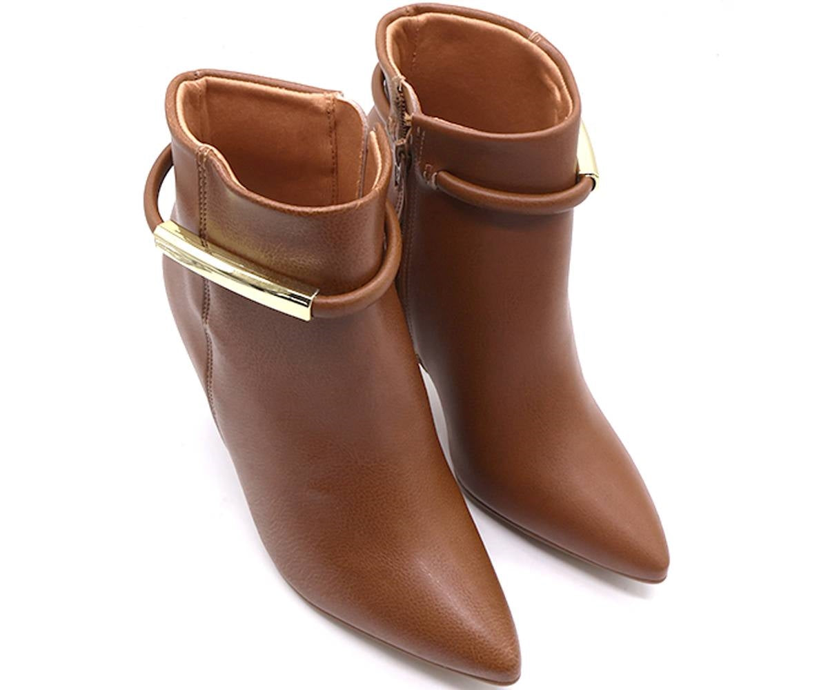 br high camel gold bar booties