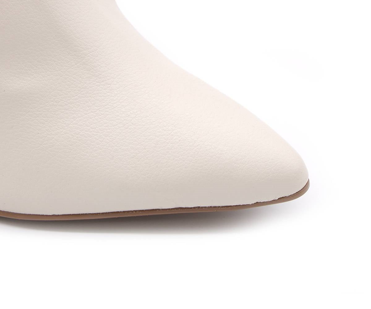 br high cream gold bar booties