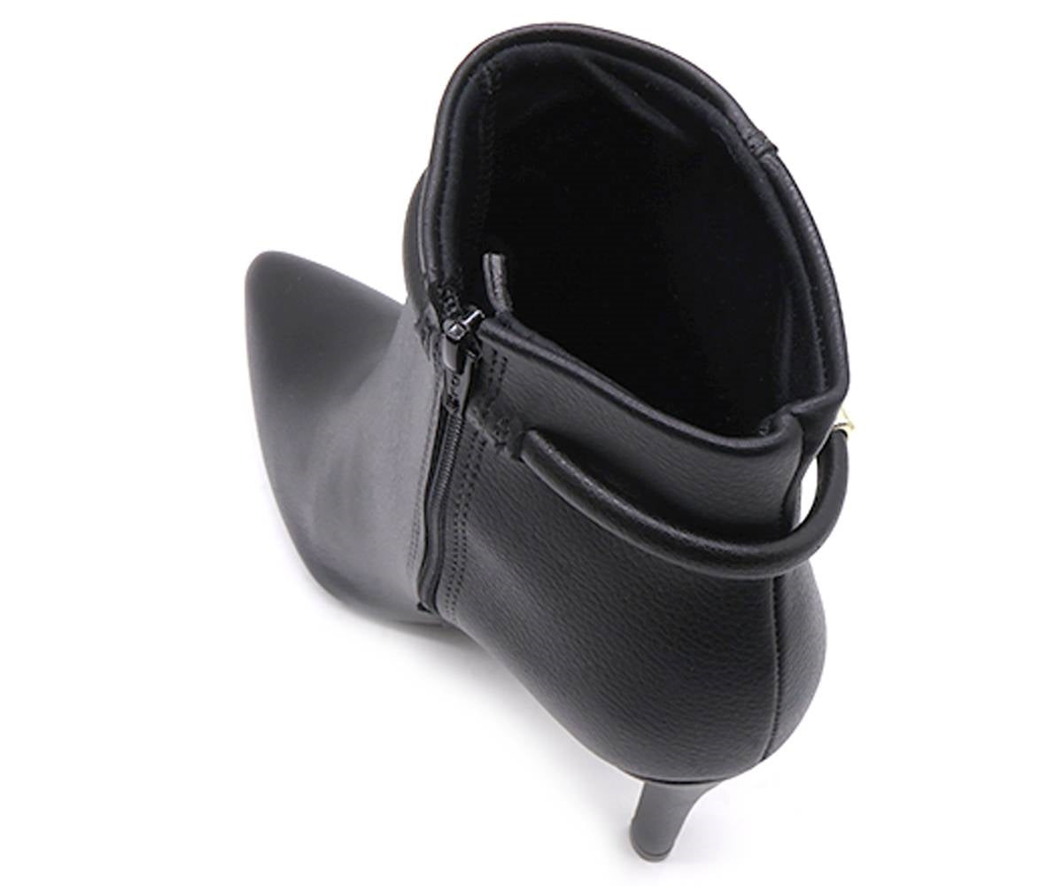 br high black gold bar booties