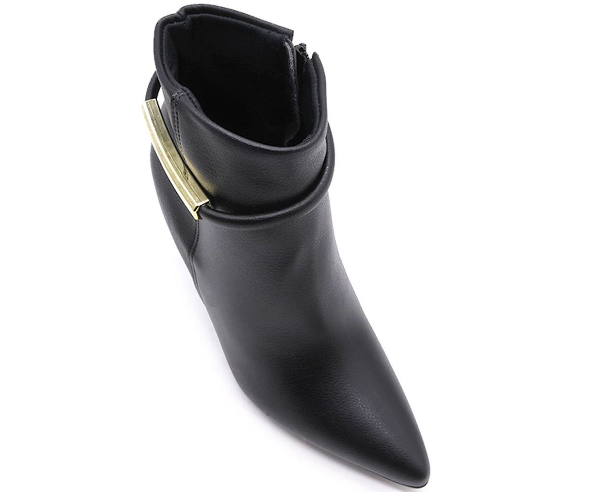 br high black gold bar booties