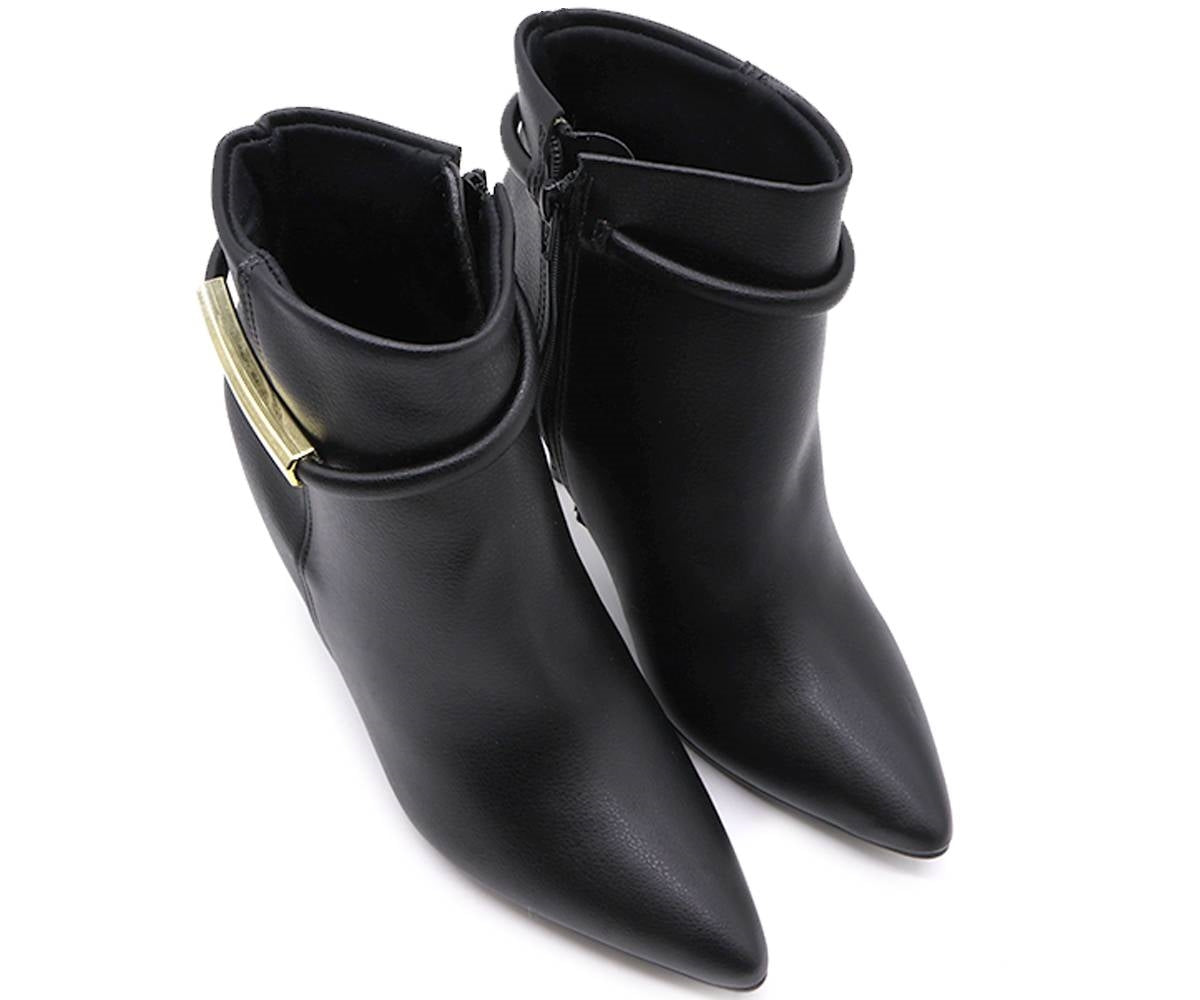 br high black gold bar booties