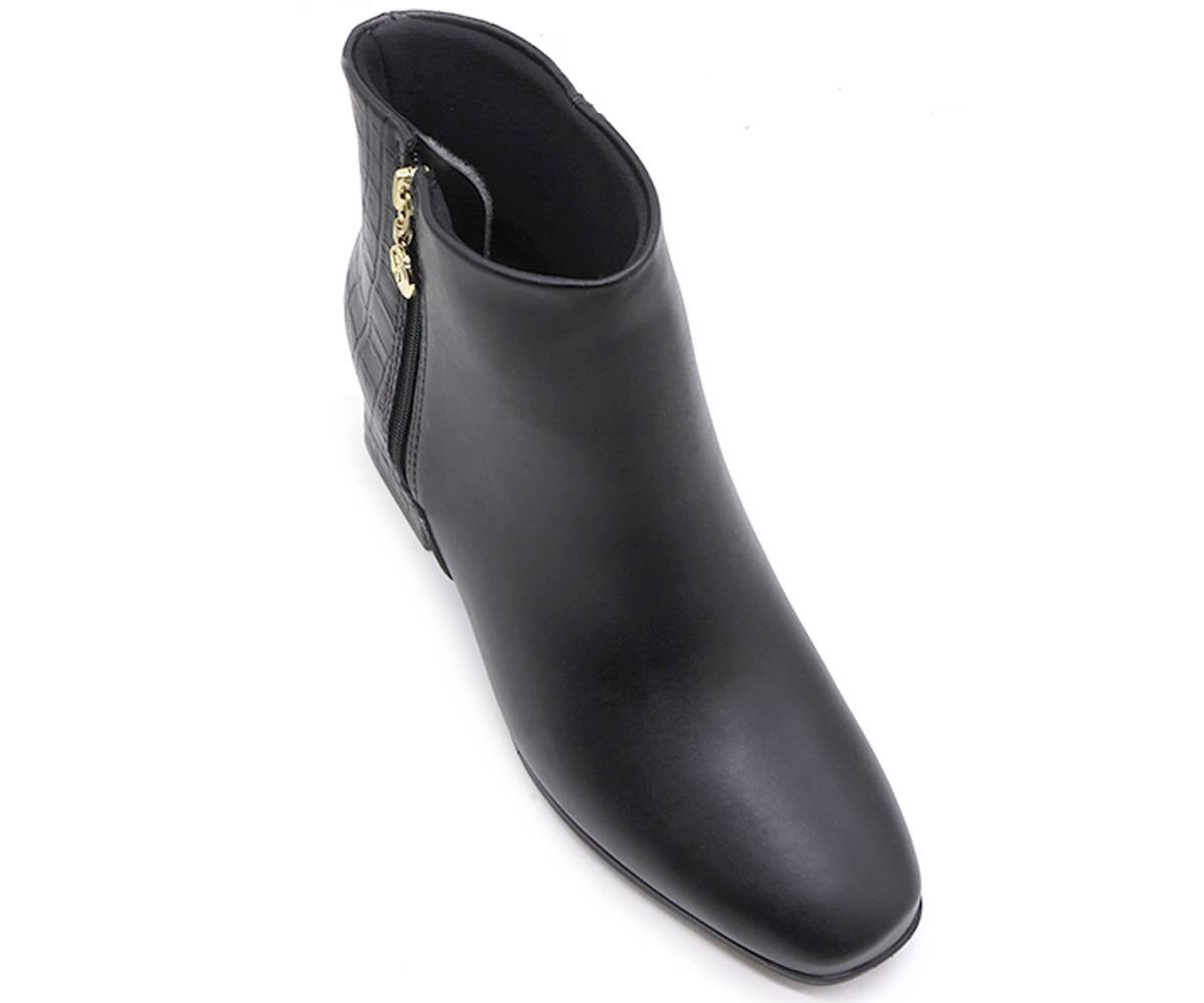 br black croc panelled ankle boots