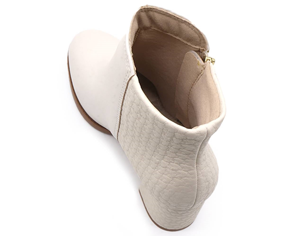 br textured cream ankle boots