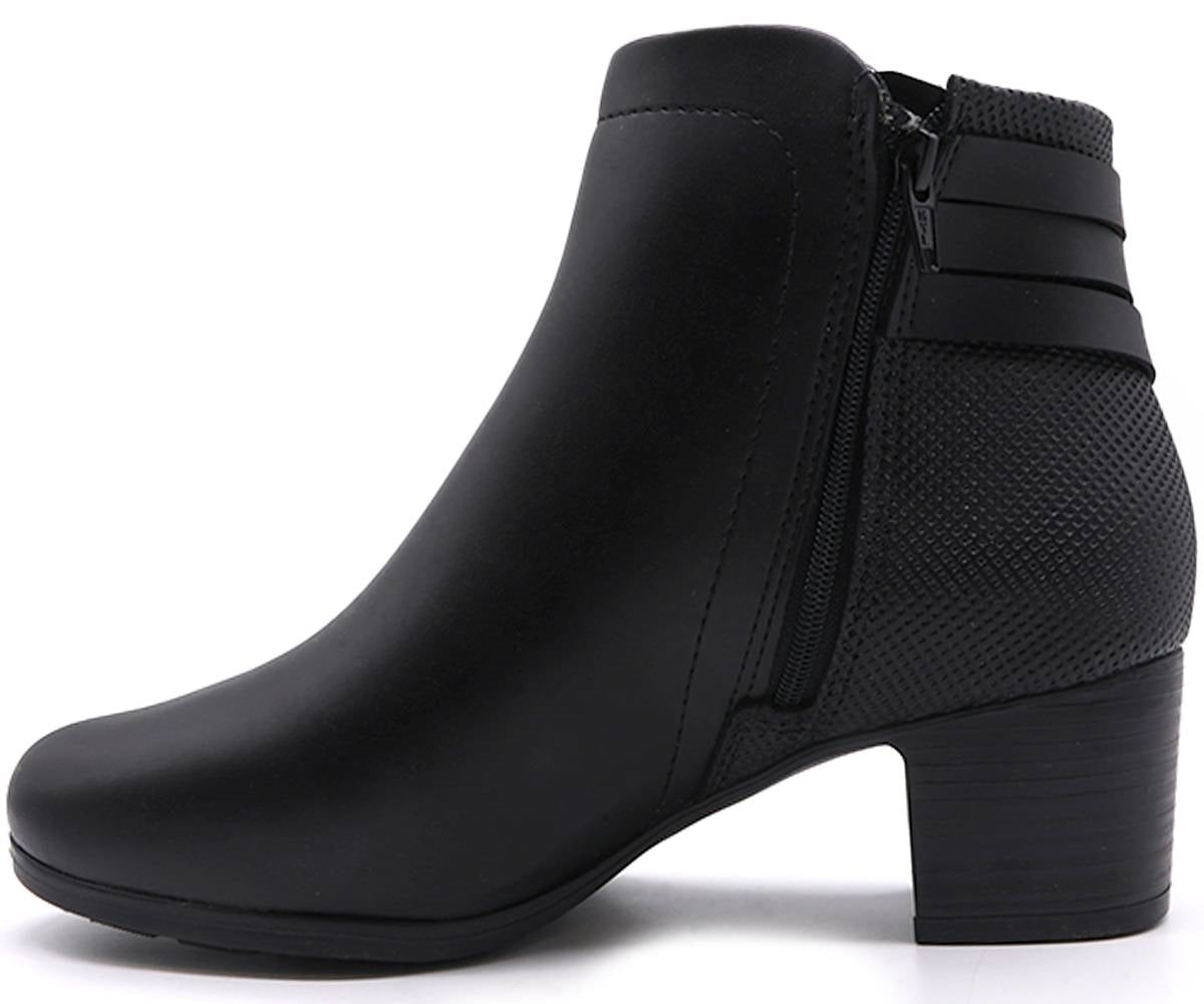 br black buckled ankle boots