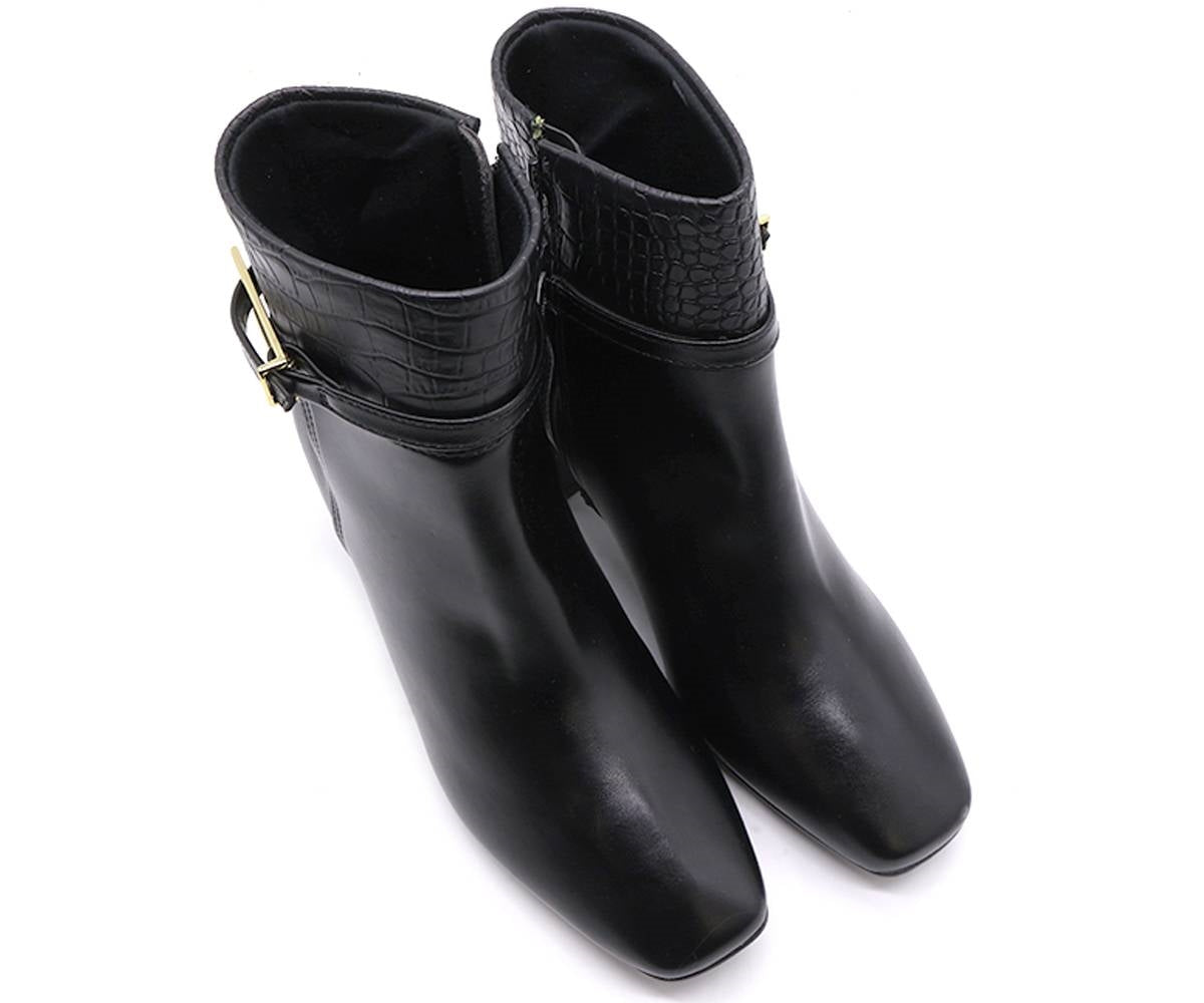 br black croco cuff boot