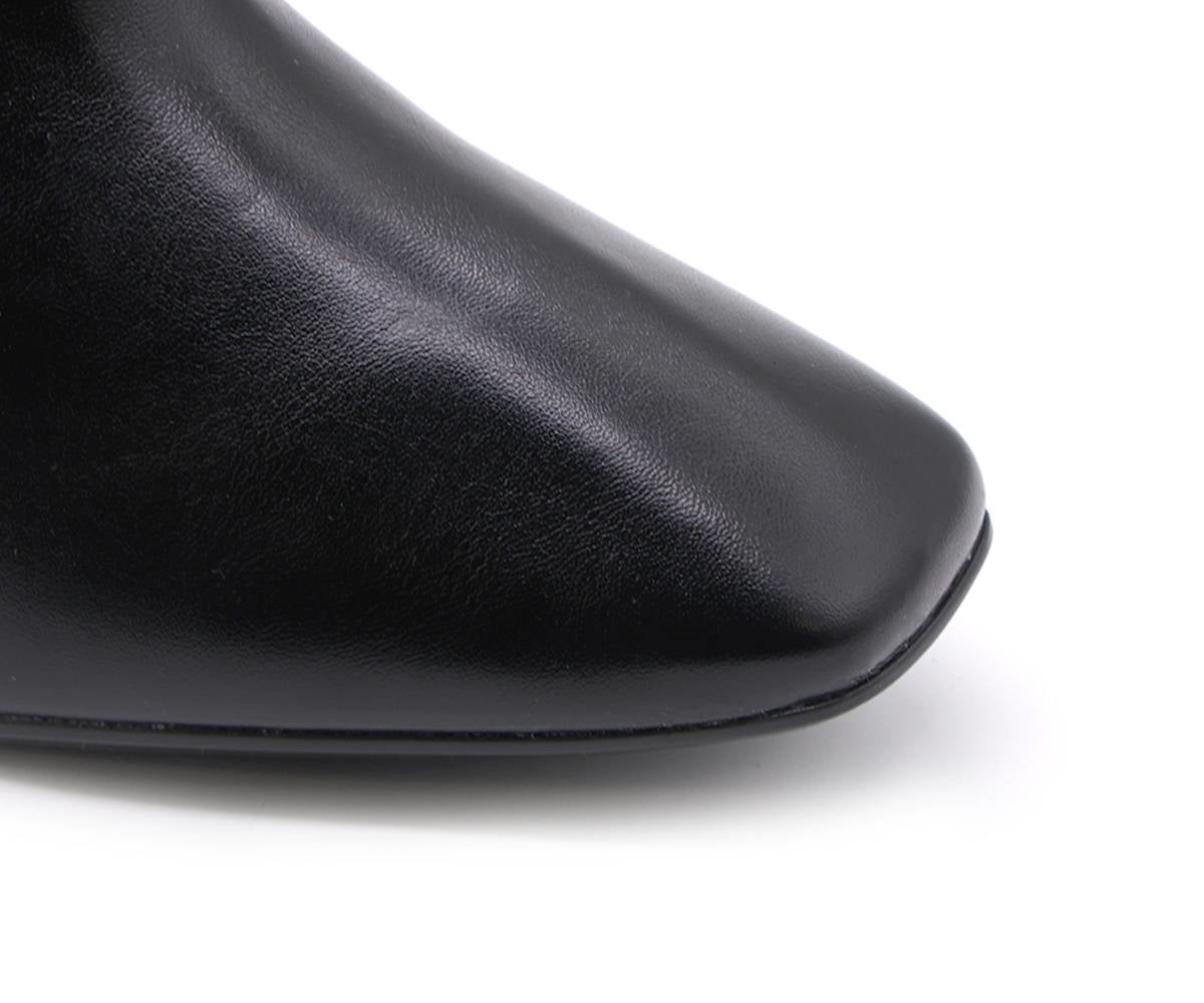 br black croco cuff boot
