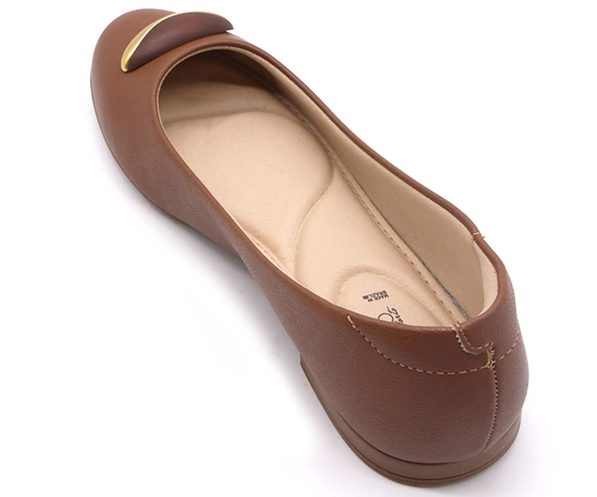 br brown cushion-step ballerinas