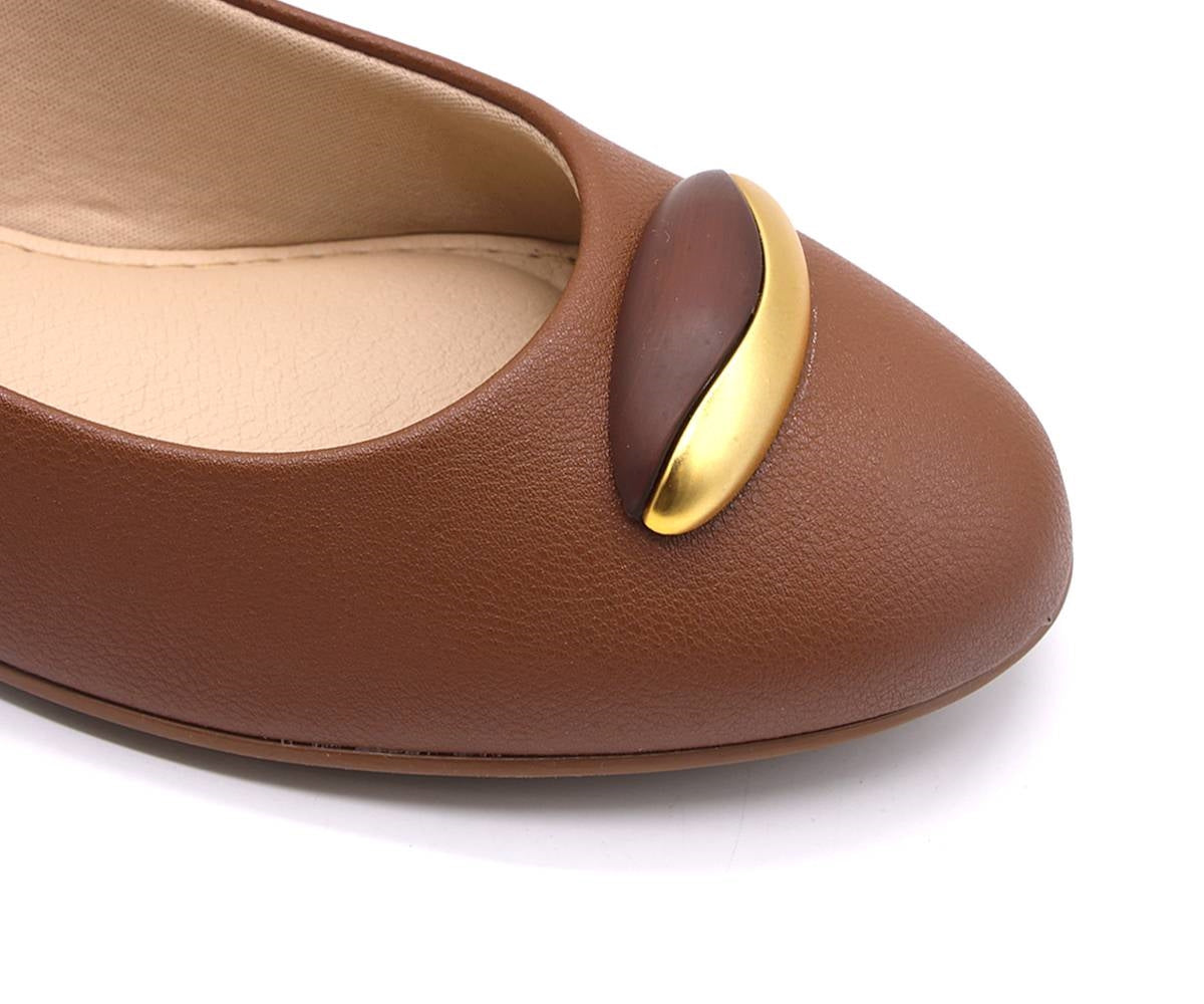br brown cushion-step ballerinas