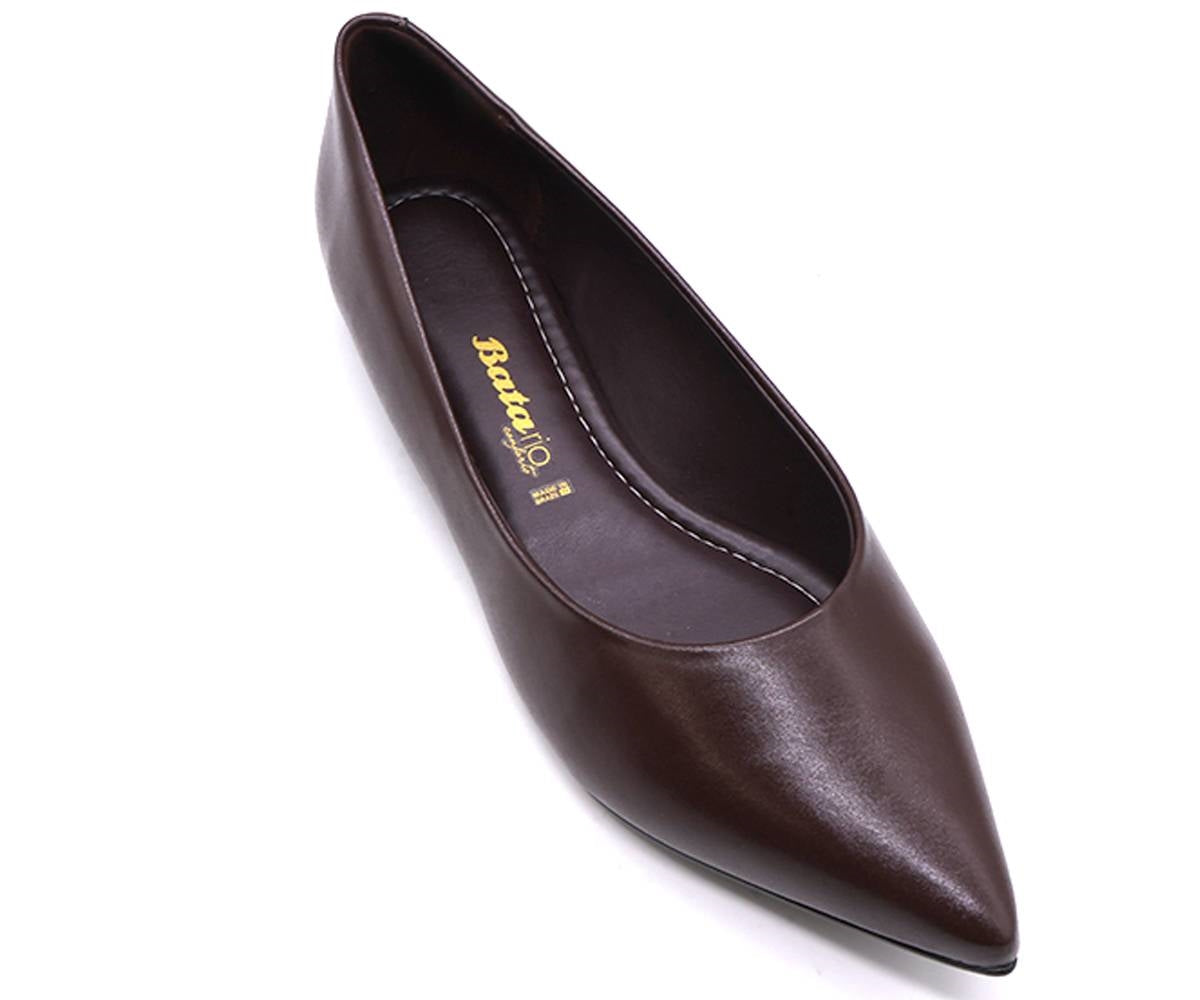 br brown pointy classic ballerina