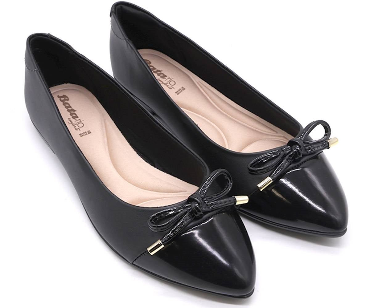 br black pointy two-tone ballerina